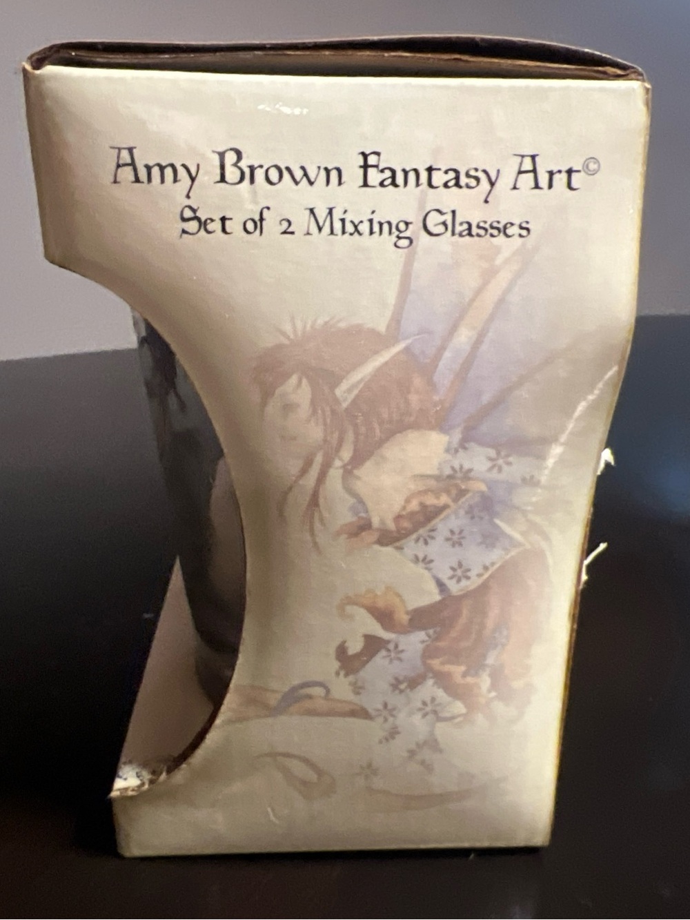 Amy Brown Fantasy Art Fairy Pint Mixing Glasses Set of 2 w/ Original Box - Picture 4 of 6